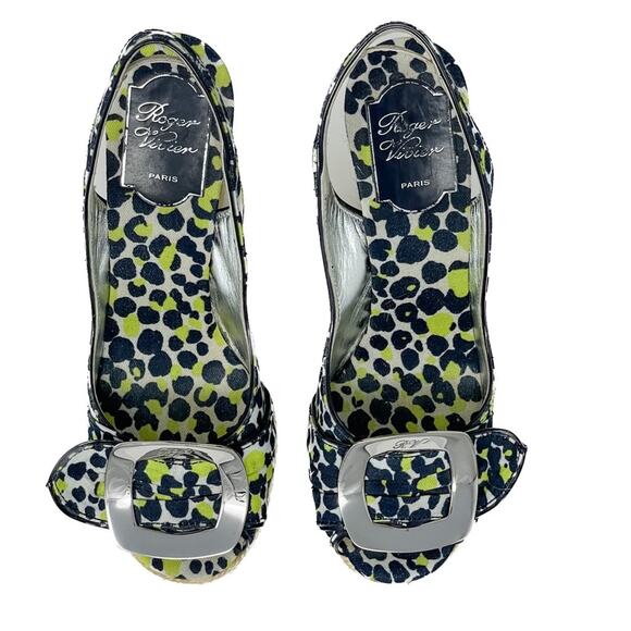 Roger Vivier Cordella Espadrille Wedge Slingback Sandals size 38 / US7-7.5 - Picture 3 of 16